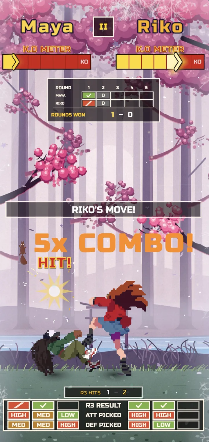A five-hit combo